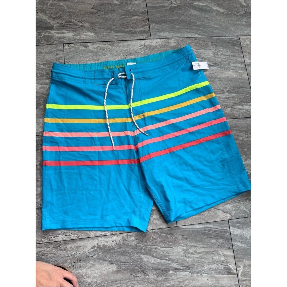 Old Navy Men's Bright Blue Stripe Swim Trunks 36 0264